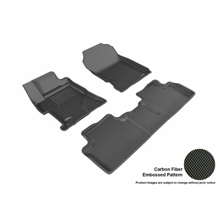U-Ace 3D Maxpider All 2 Row Custom Fit Kagu Black Floor Mat for 2014-2015 SDN Honda Civic Models L1HD06301509